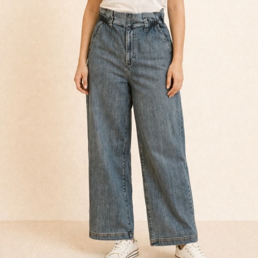 Express High‎ Rise Cropped Wide Leg Jeans Size 8